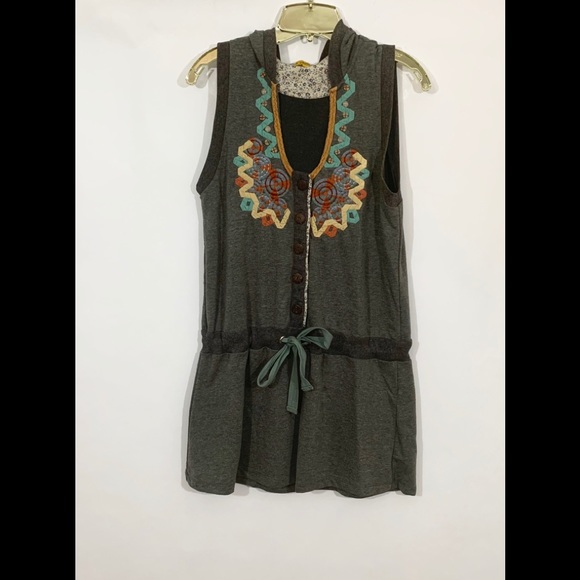 Lulumari Tops - Lulumari Gray Hoodie Top Tunic Size Large